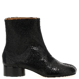 Black Lamb Leather Ankle Boots