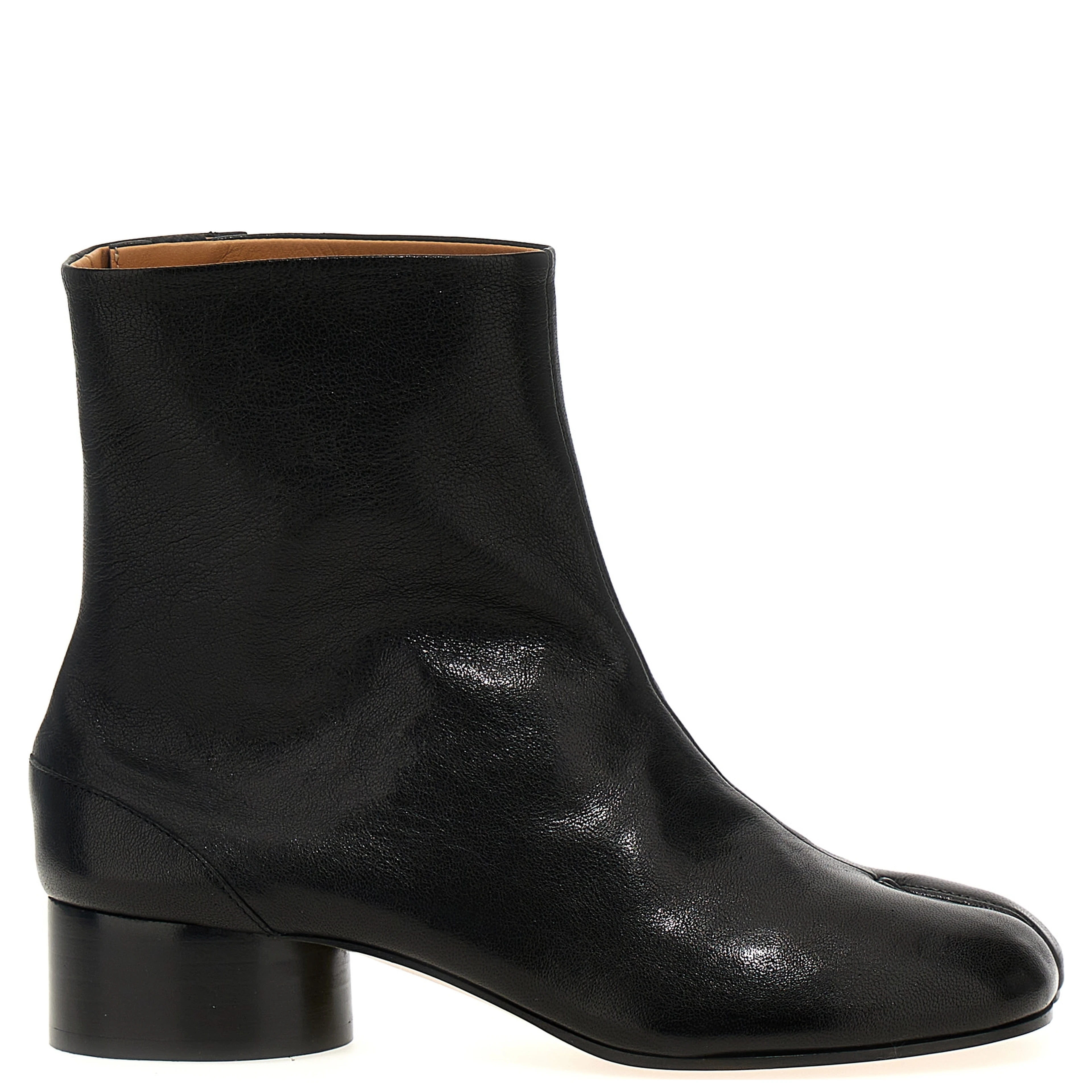 Black Lamb Leather Ankle Boots