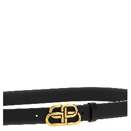 Black Calfskin Thin Belt