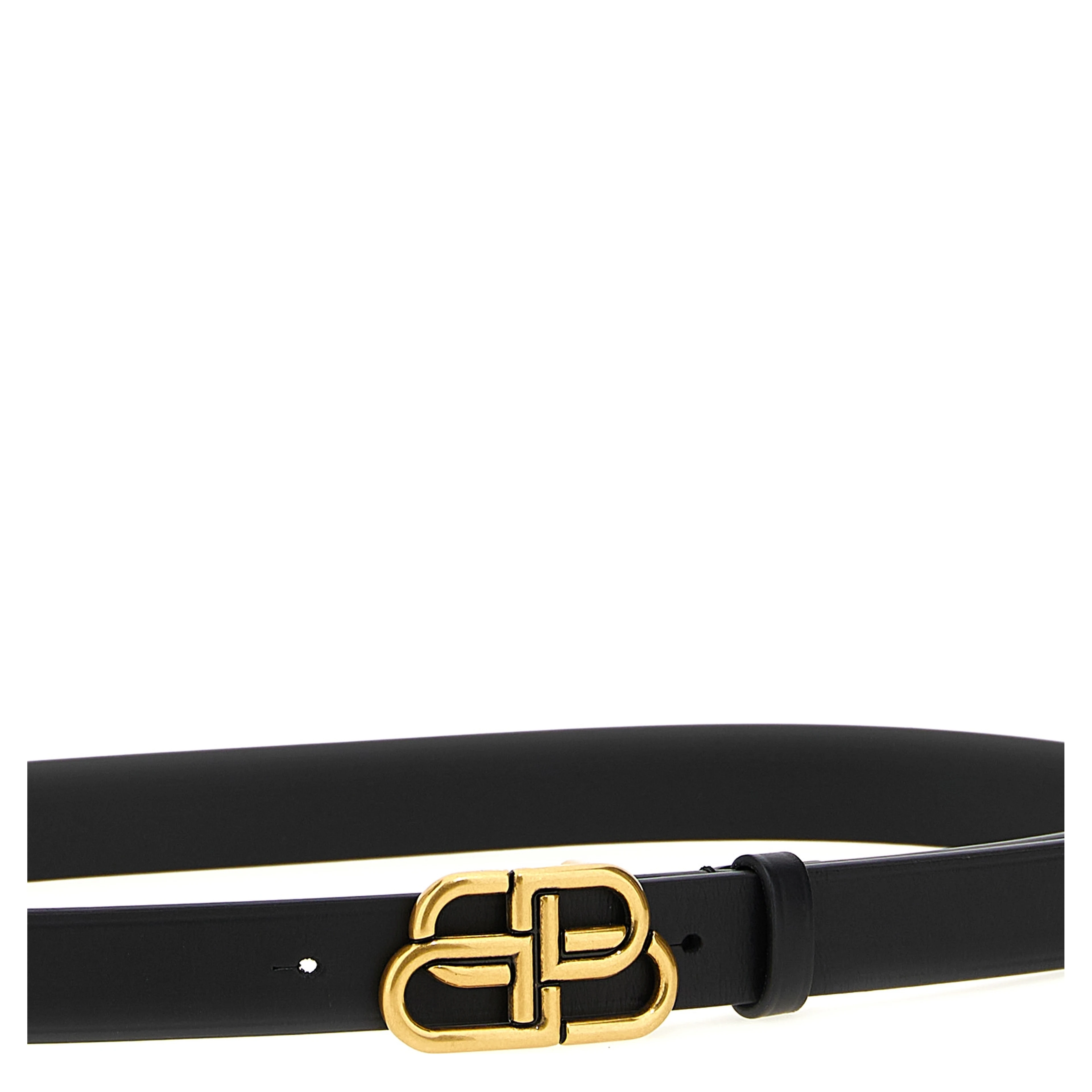 Black Calfskin Thin Belt