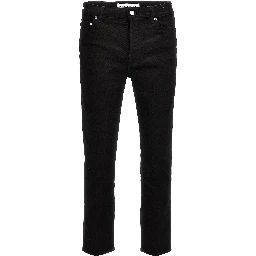 Black Cotton Skinny Jeans
