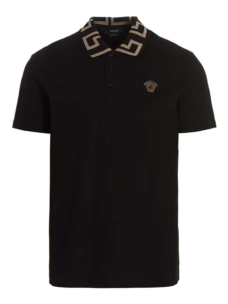 Black Cotton Polo Shirt