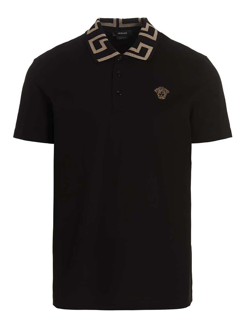 Black Cotton Polo Shirt