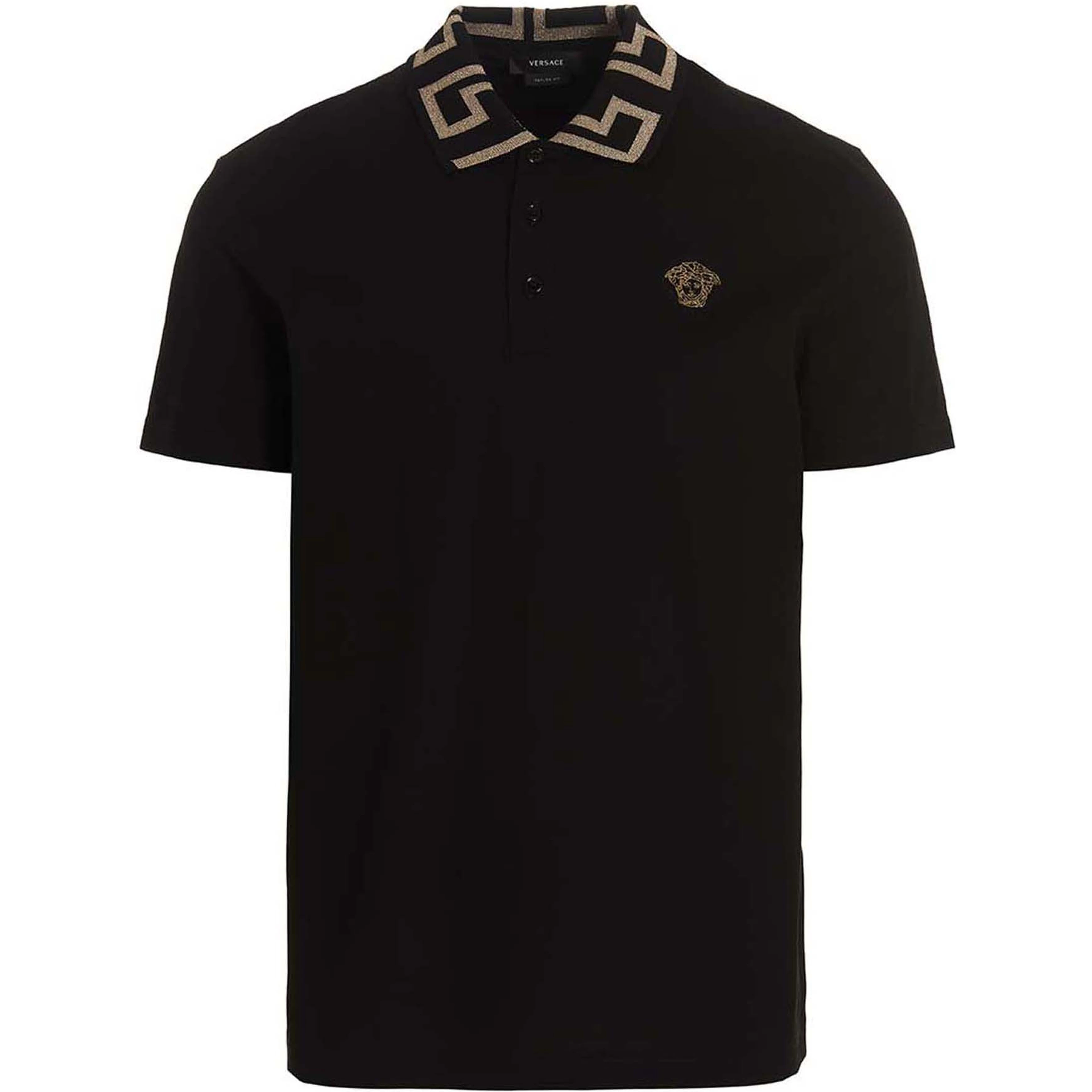 Black Cotton Polo Shirt
