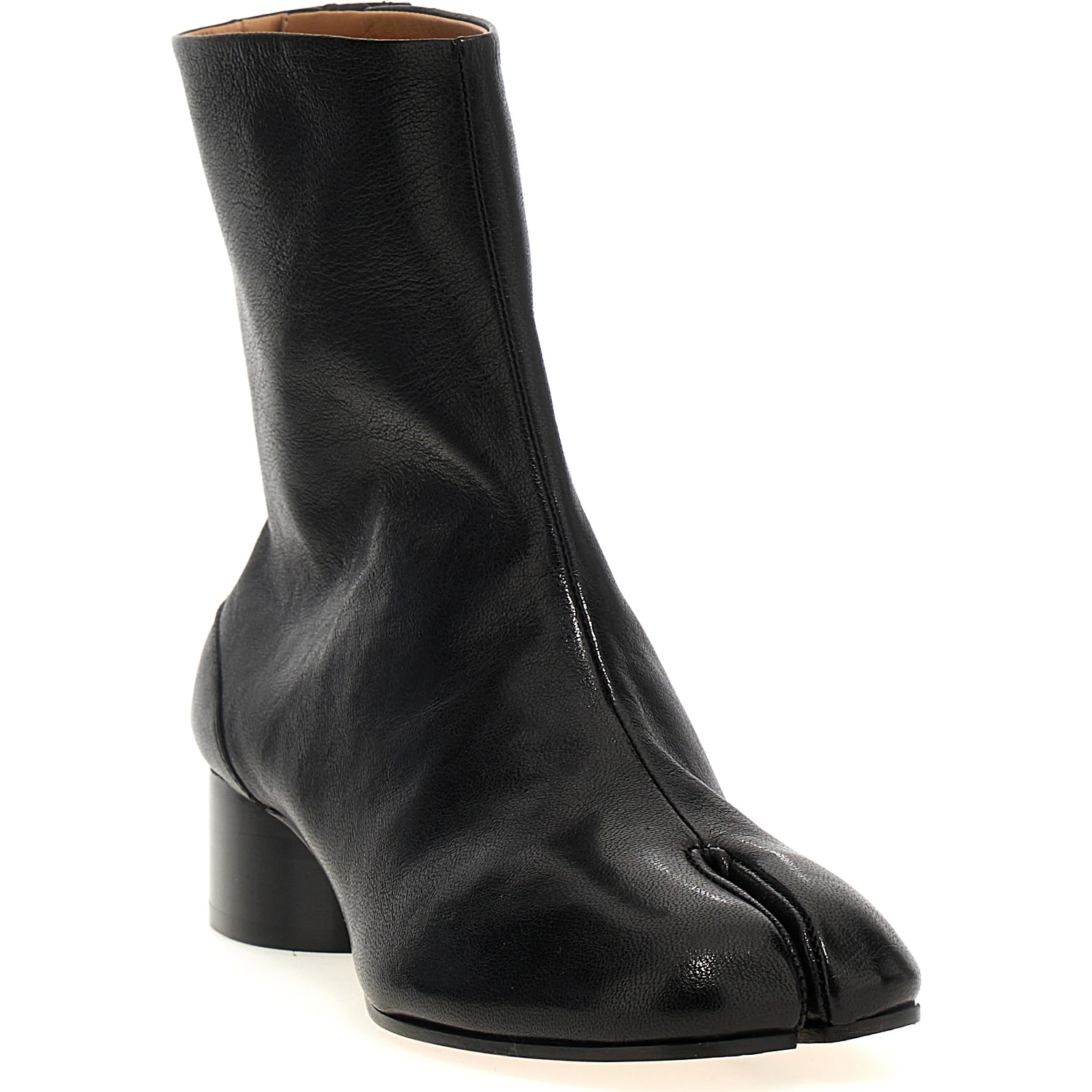Black Lamb Leather Ankle Boots