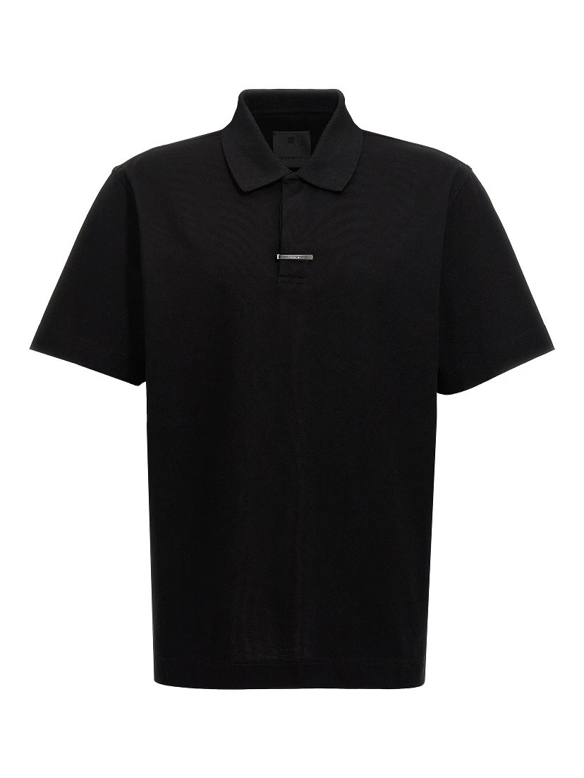 Black Cotton Polo Shirt