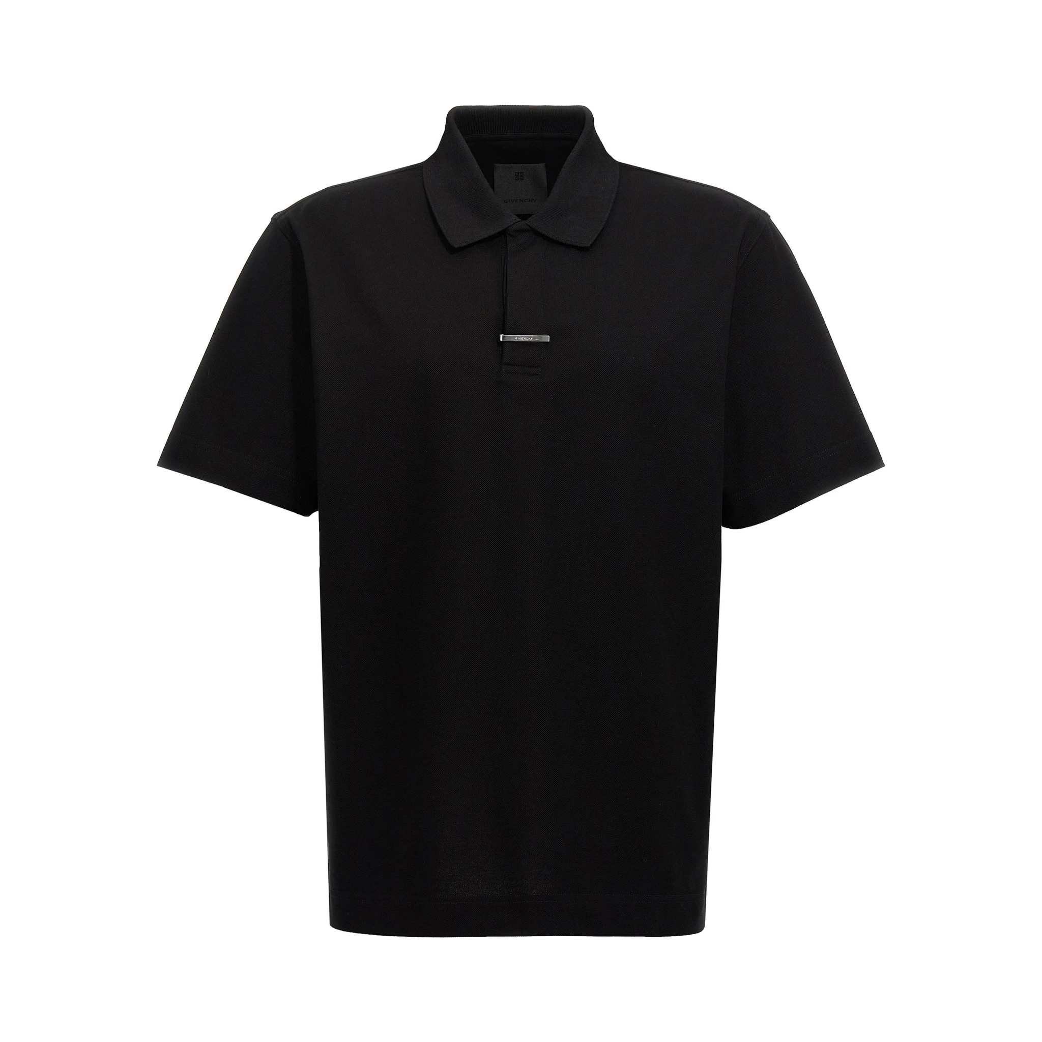 Black Cotton Polo Shirt