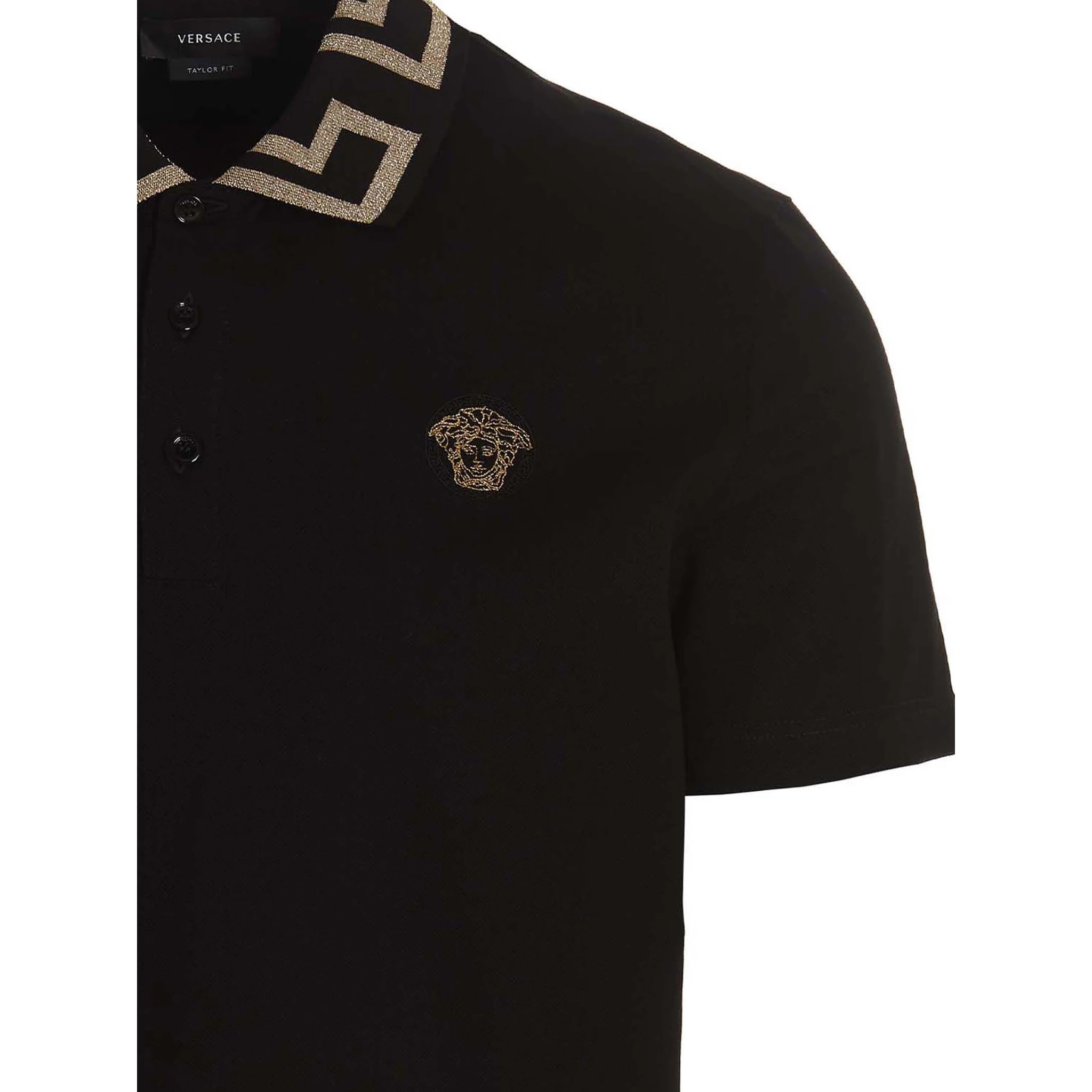 Black Cotton Polo Shirt