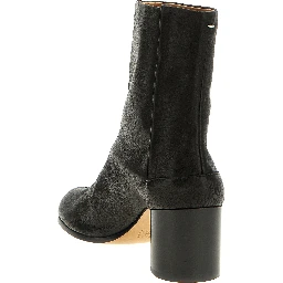 Black Napa Leather / Calf Bos Taurus Ankle Boots