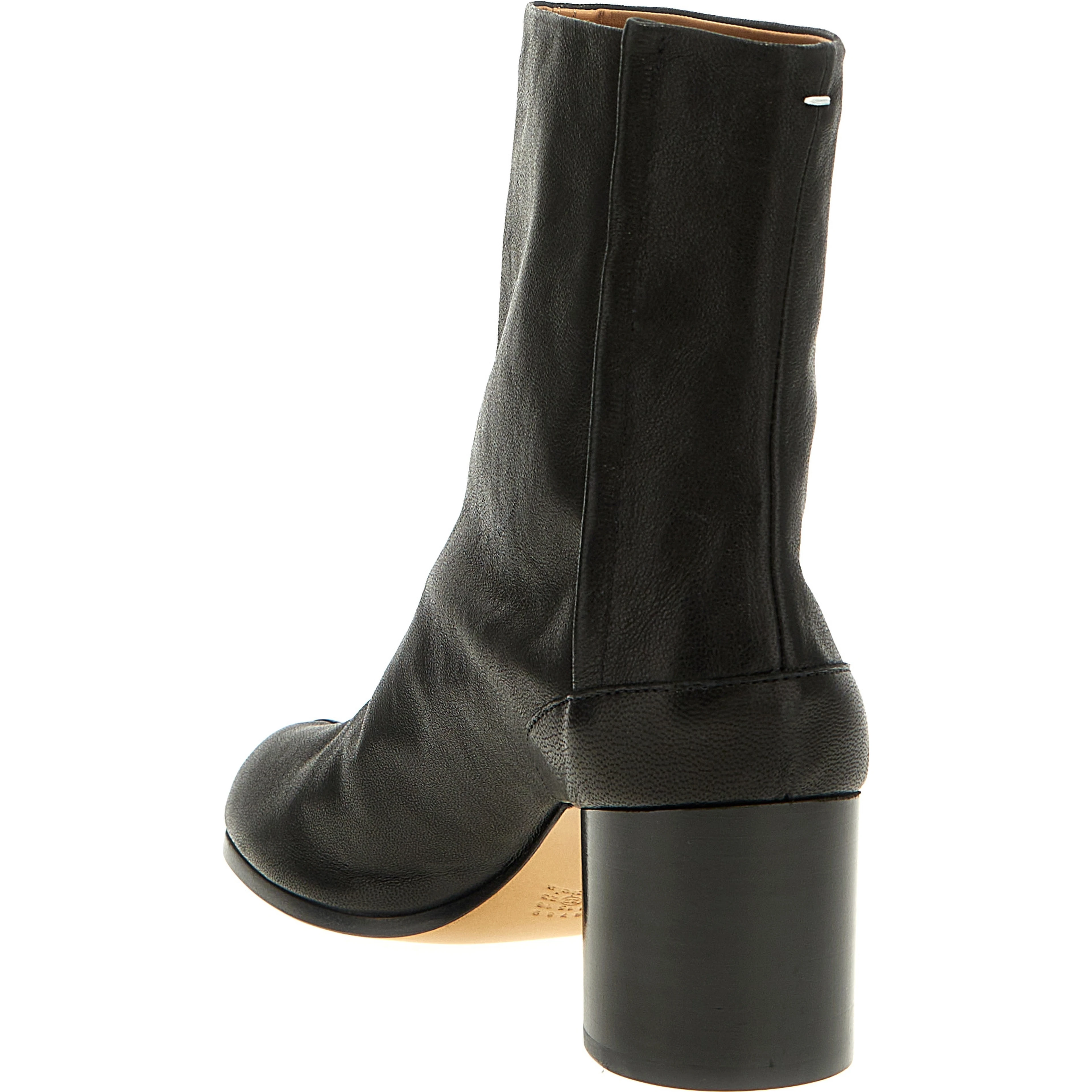 Black Napa Leather / Calf Bos Taurus Ankle Boots