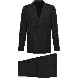 Black Virgin Wool Two-Piece Suit