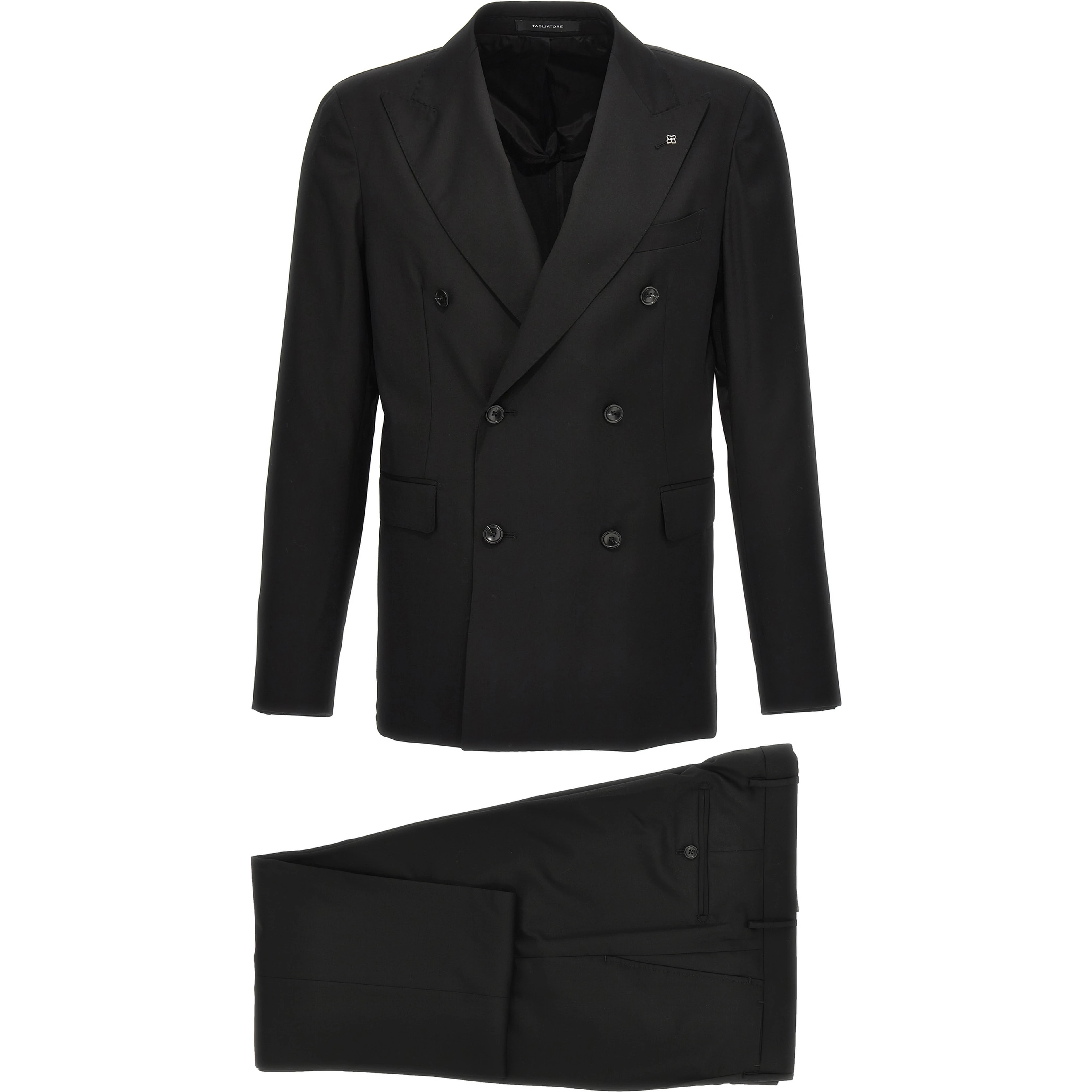 Black Virgin Wool Two-Piece Suit