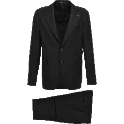 Black Virgin Wool Two-Piece Suit