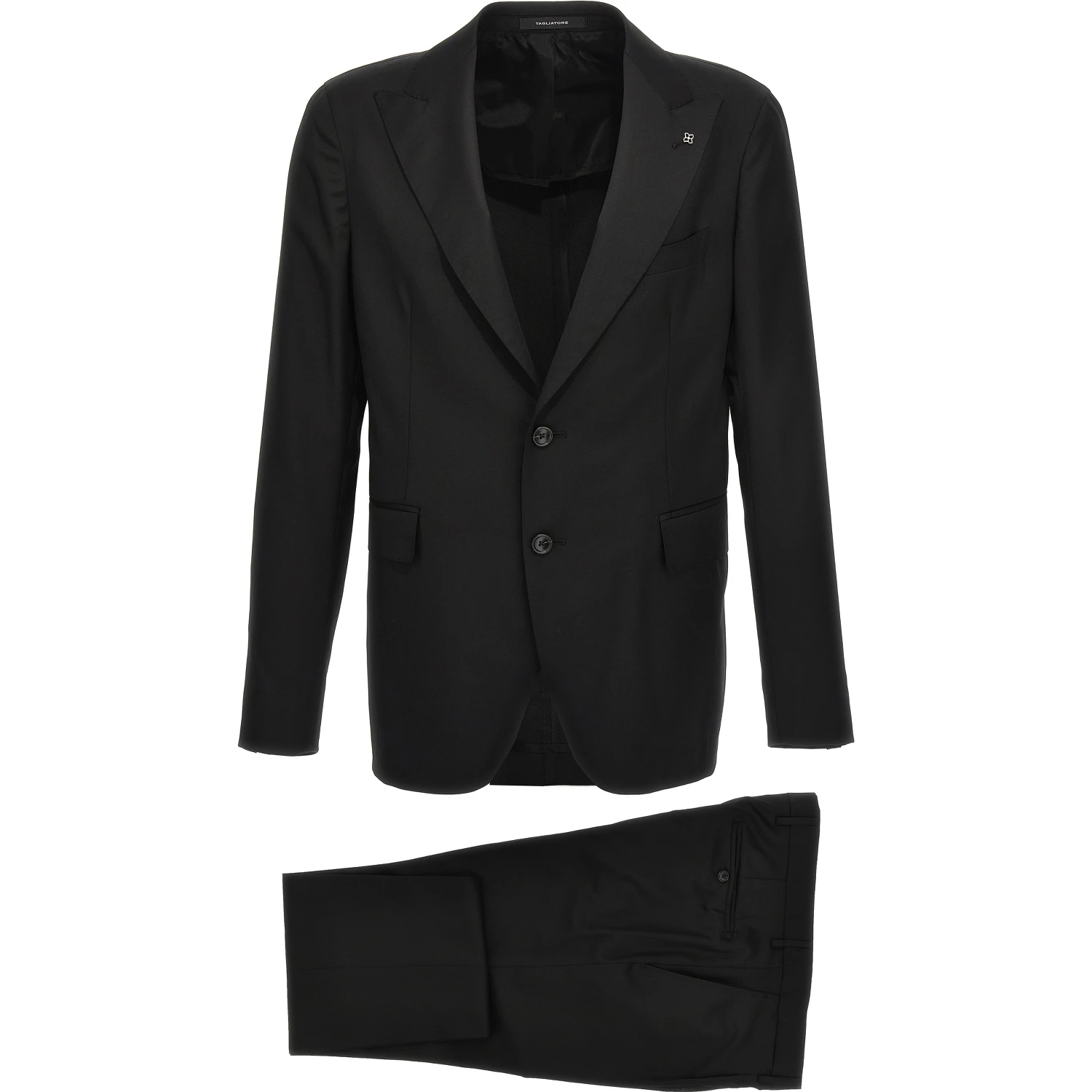 Black Virgin Wool Two-Piece Suit