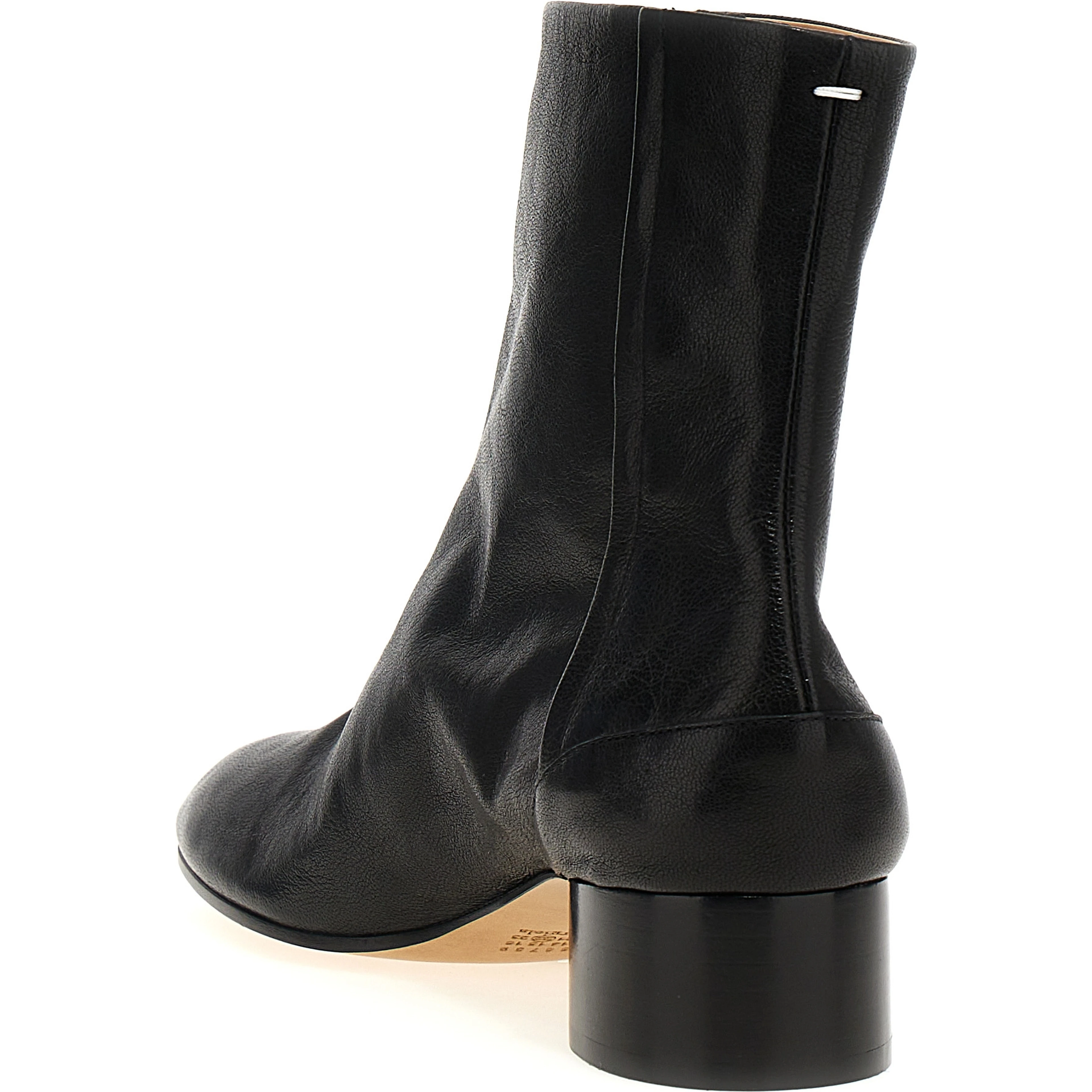 Black Lamb Leather Ankle Boots