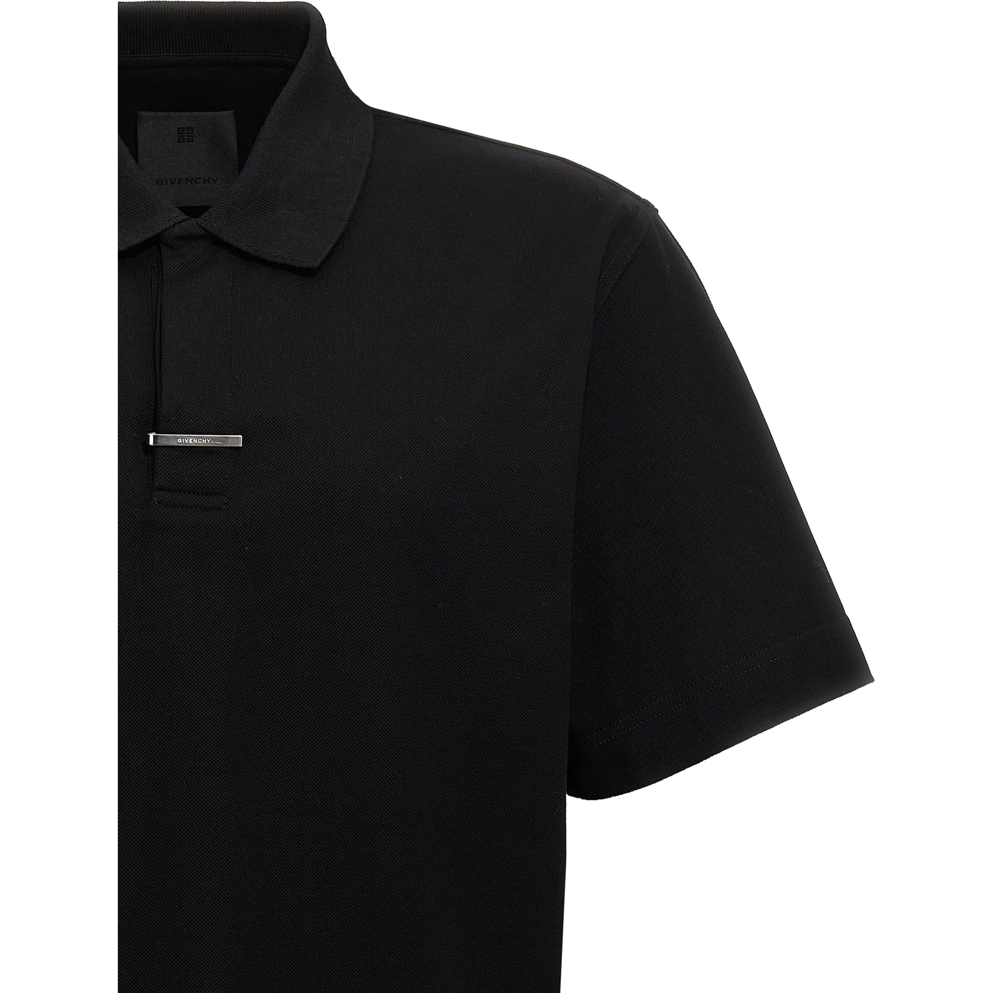 Black Cotton Polo Shirt