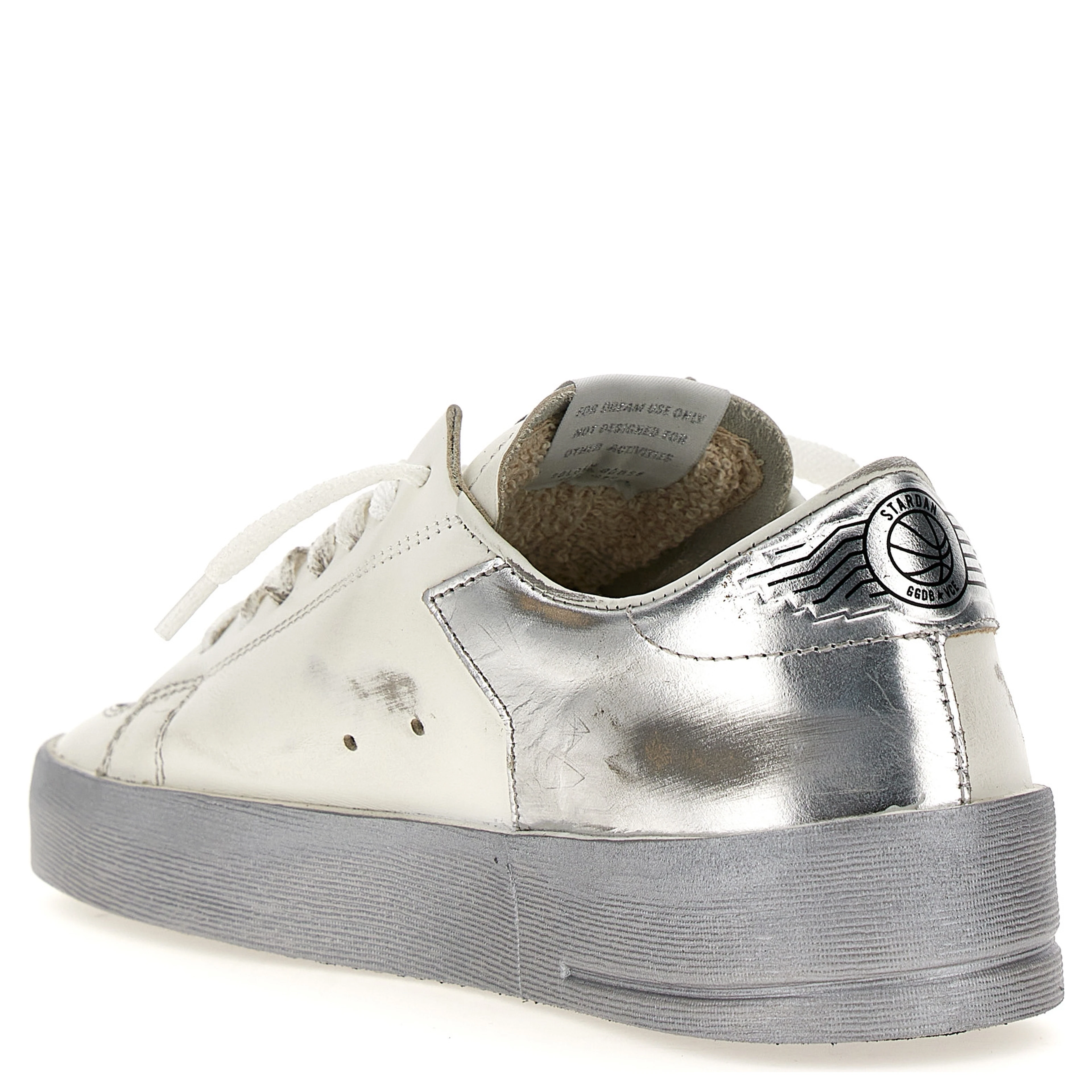 Silver Cowhide Athletic Sneakers