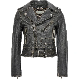 Black Cowhide Leather Jacket
