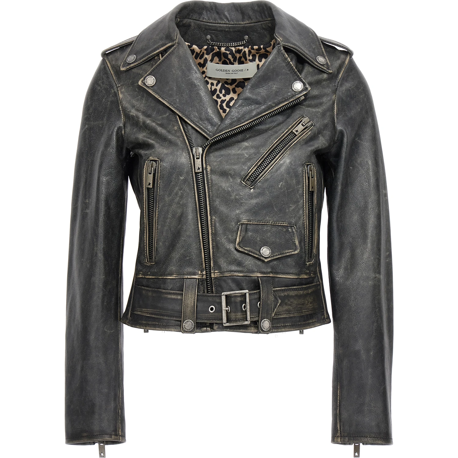 Black Cowhide Leather Jacket