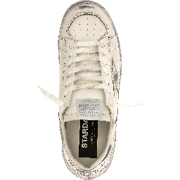 Silver Cowhide Athletic Sneakers
