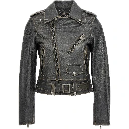 Black Cowhide Leather Jacket