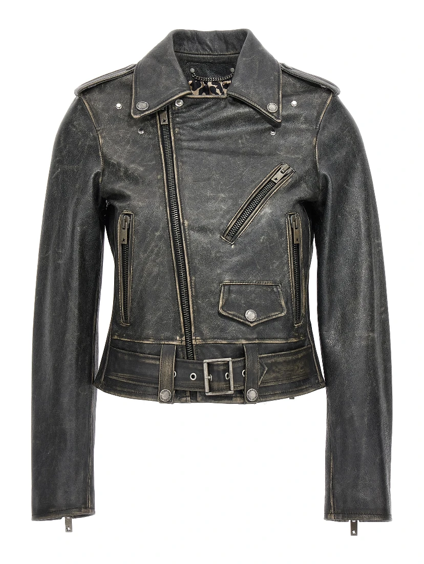 Black Cowhide Leather Jacket