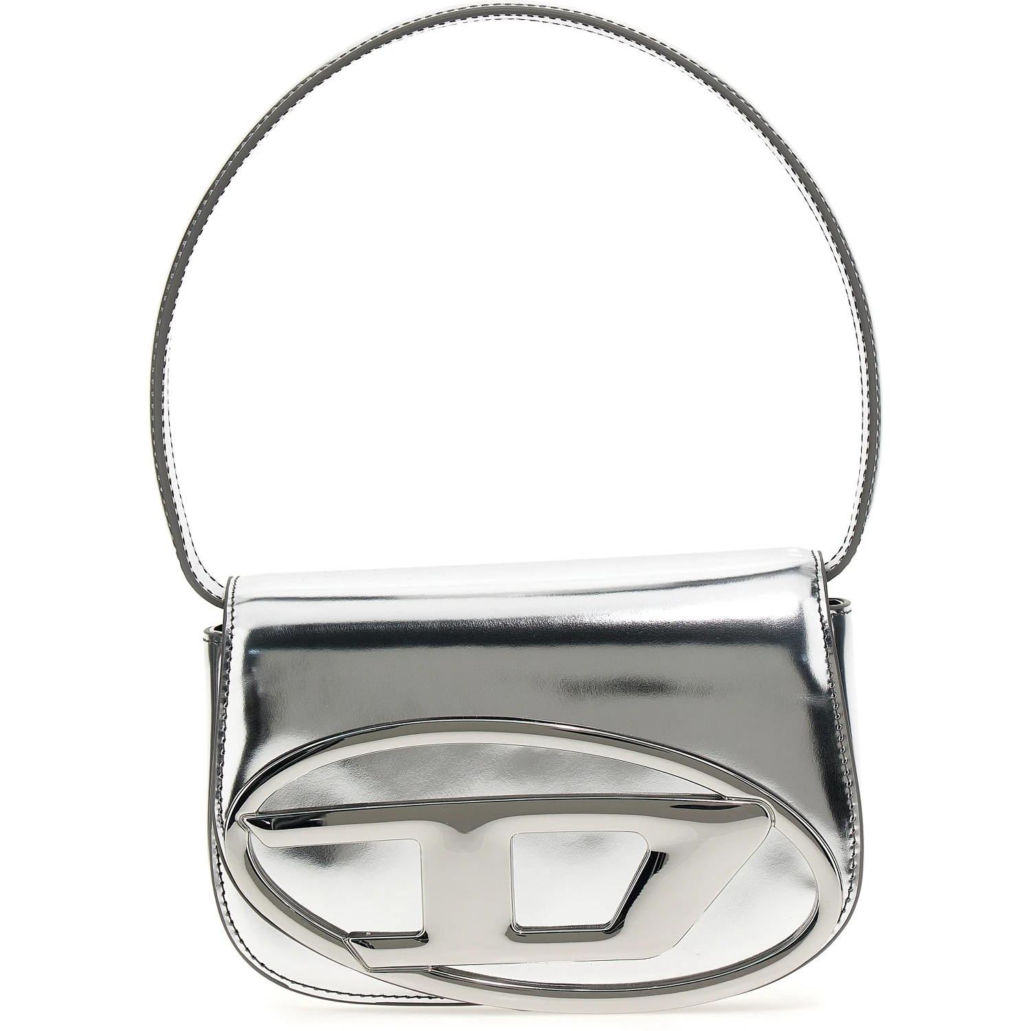 Silver Cowhide Shoulder Bag