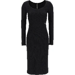 Black Viscose Midi Dress