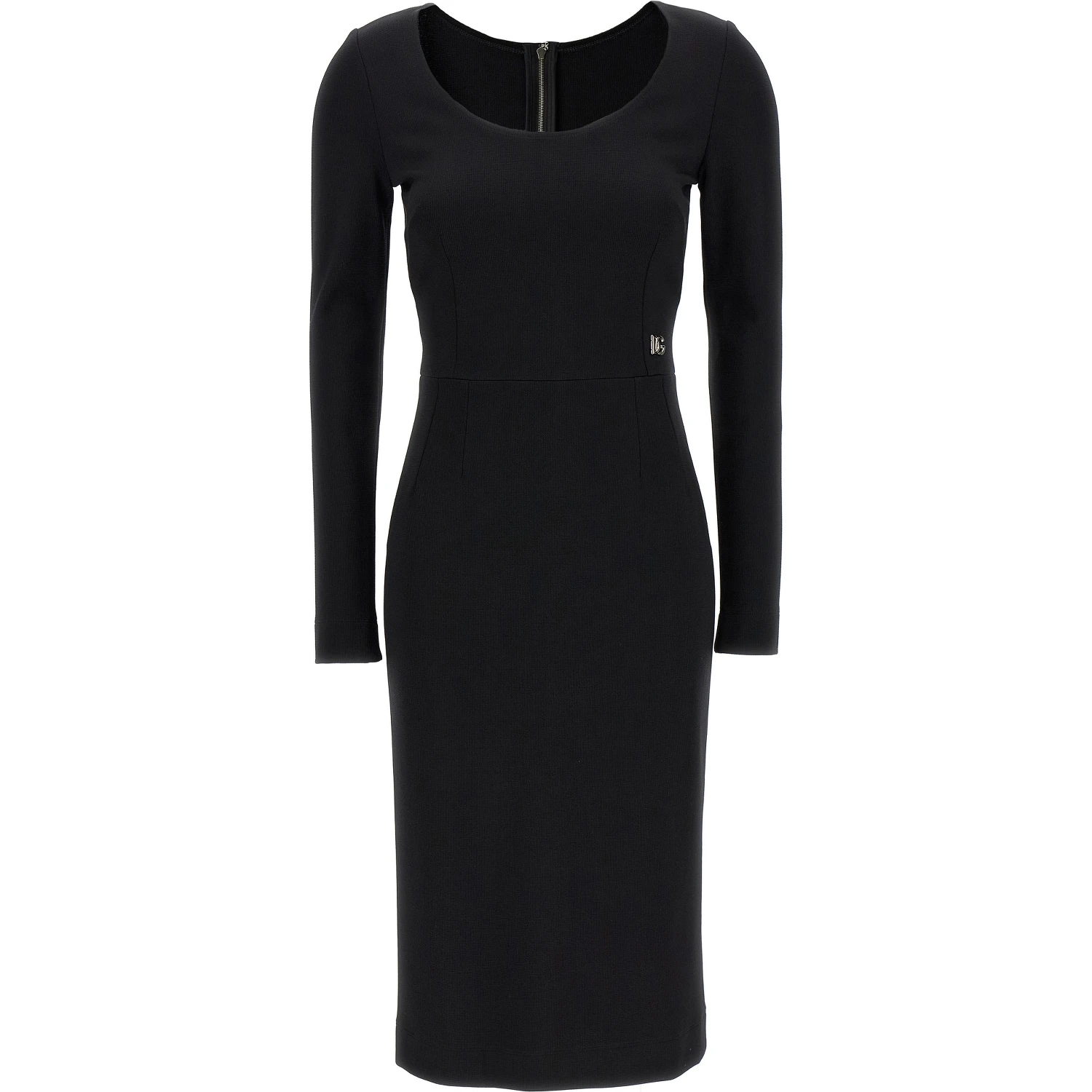 Black Viscose Midi Dress