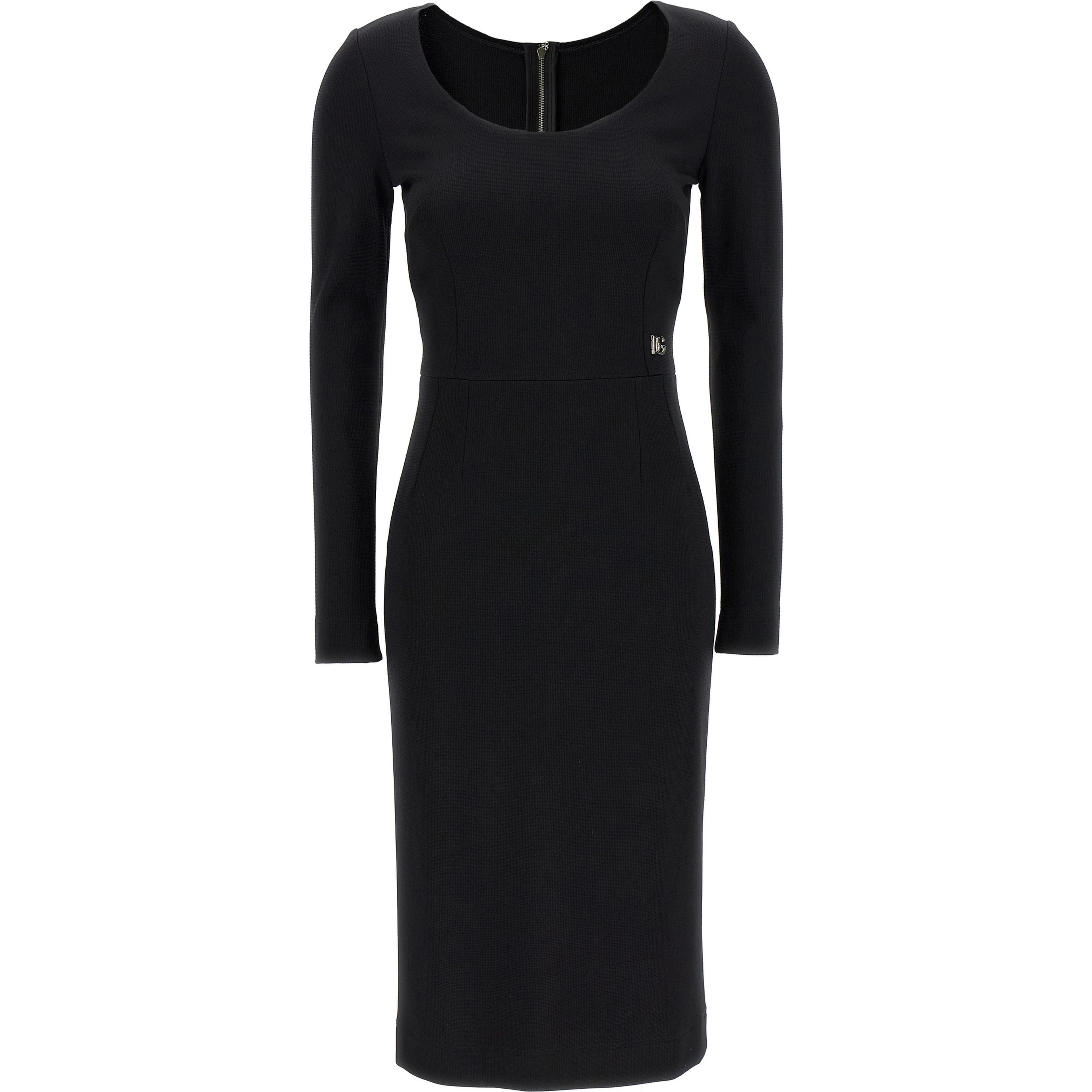 Black Viscose Midi Dress