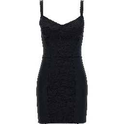 Black Polyester Short Dress