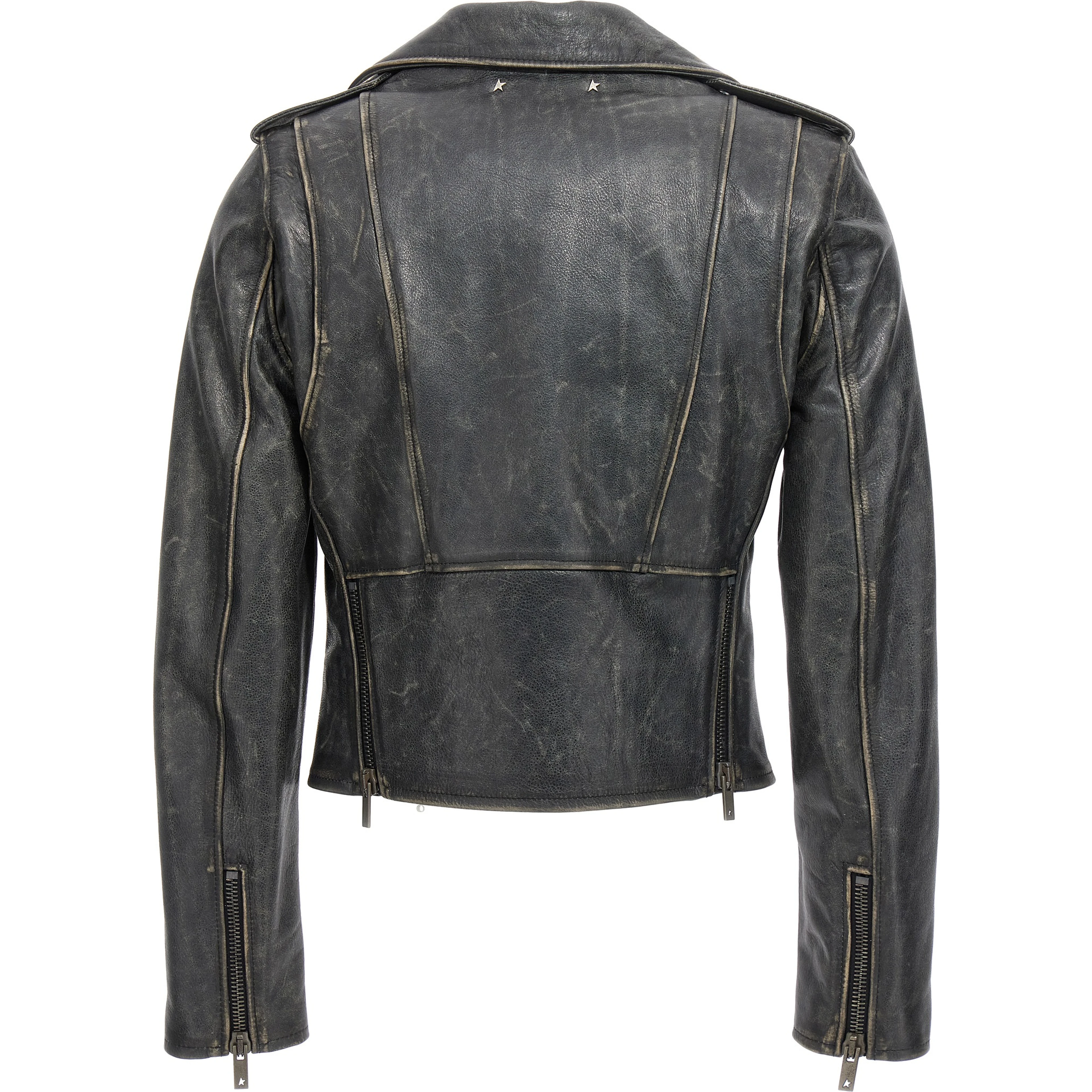 Black Cowhide Leather Jacket