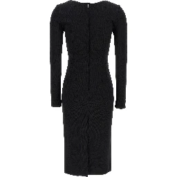 Black Viscose Midi Dress