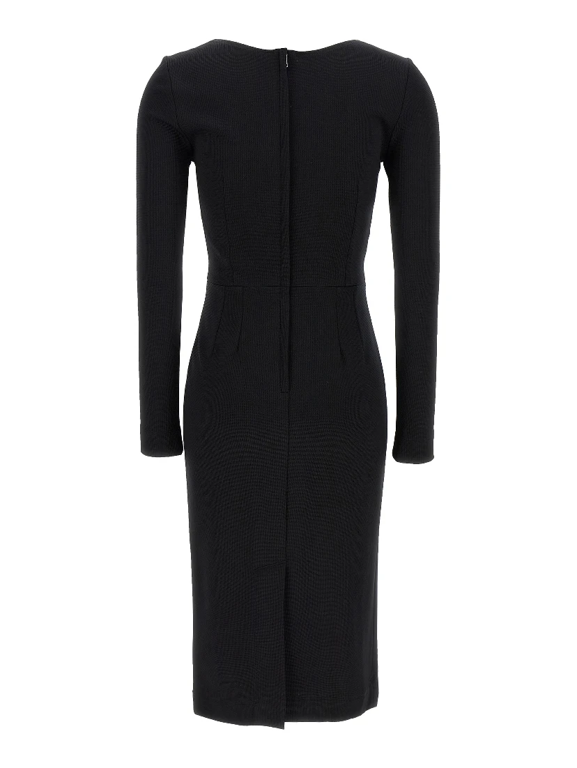 Black Viscose Midi Dress