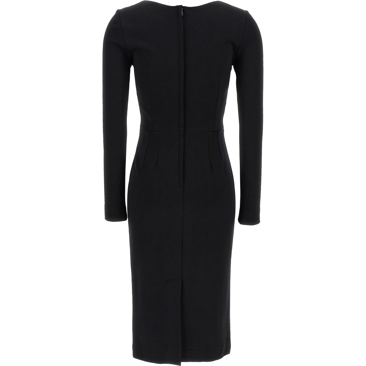 Black Viscose Midi Dress