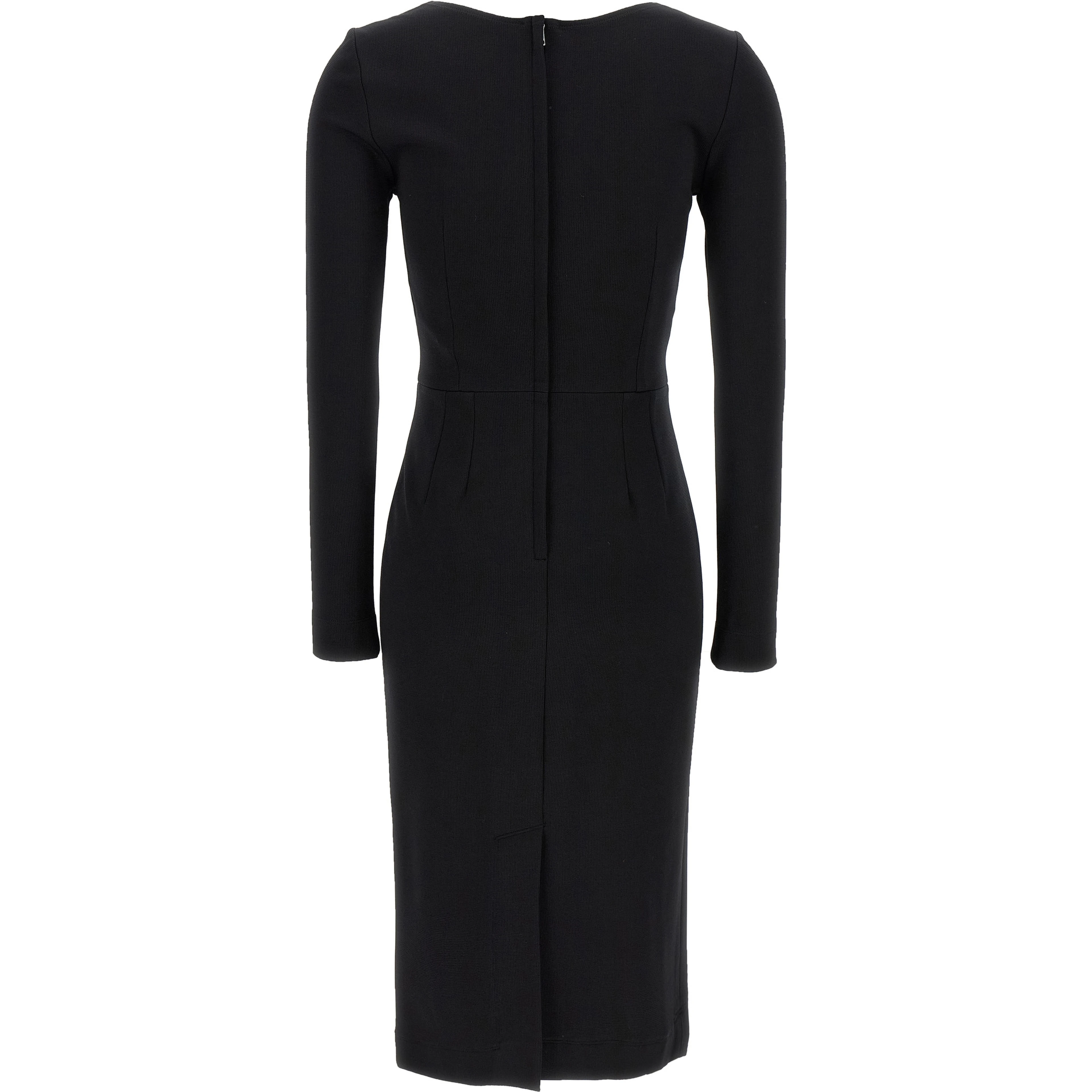 Black Viscose Midi Dress