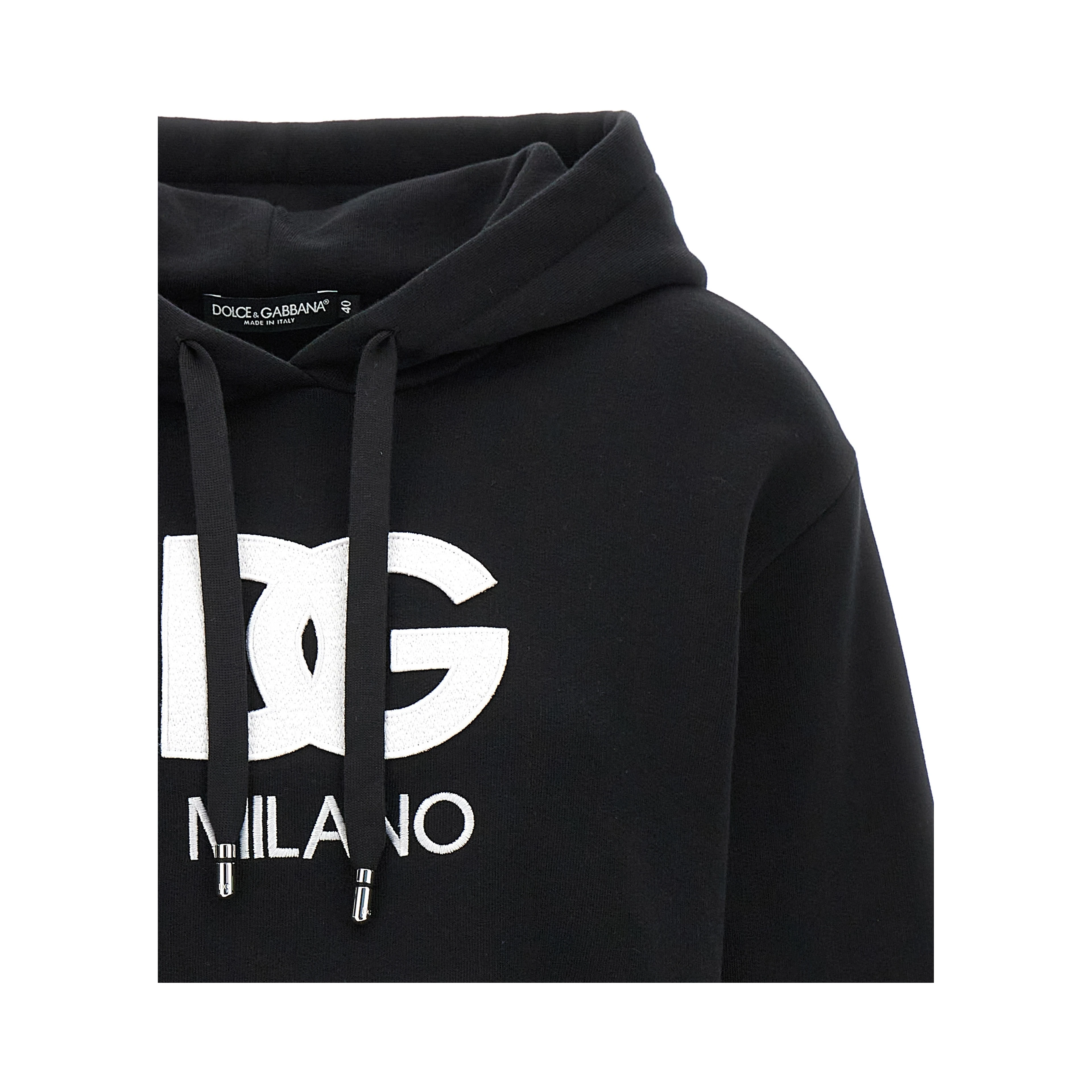 Black Cotton Hoodie
