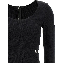 Black Viscose Midi Dress