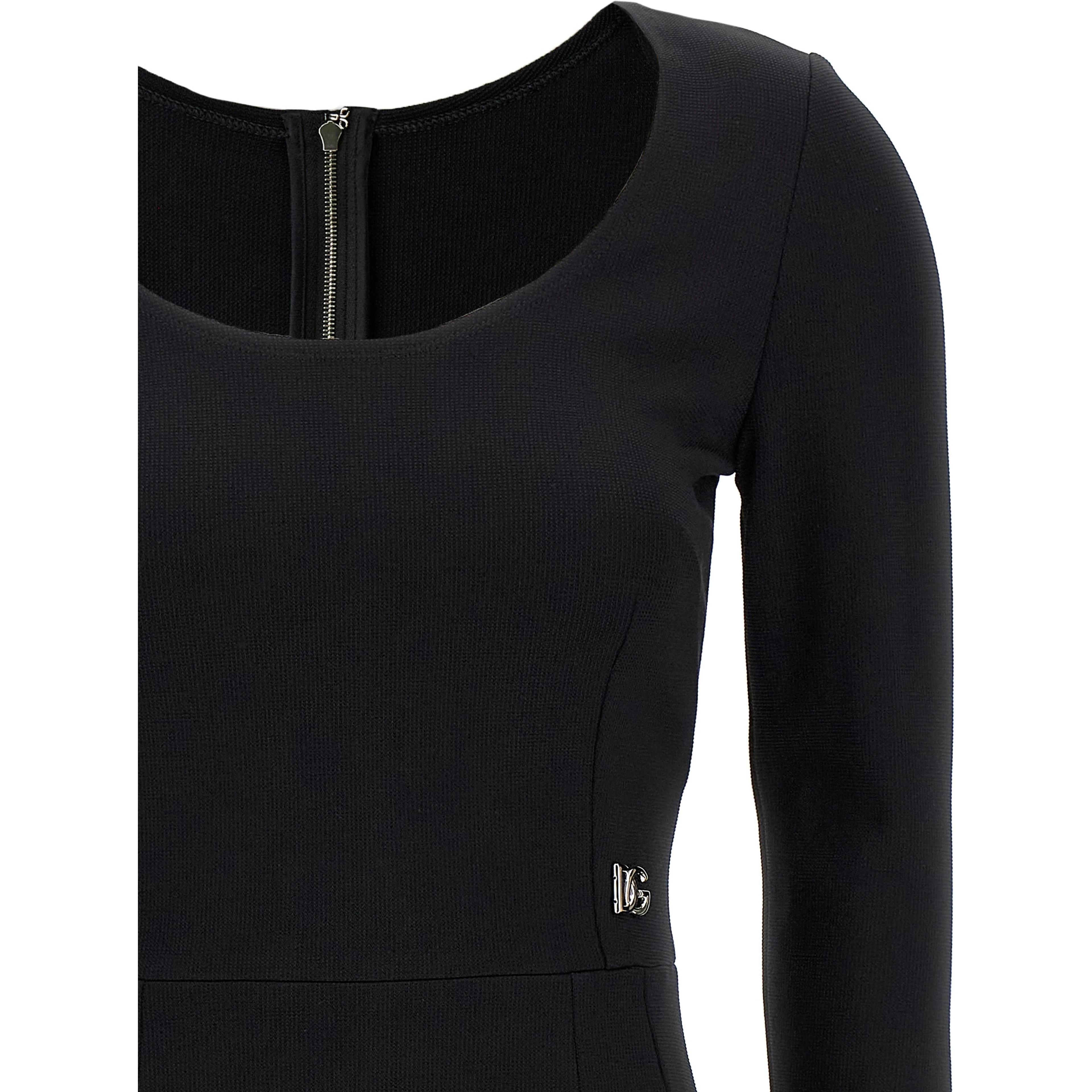 Black Viscose Midi Dress