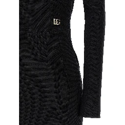 Black Viscose Midi Dress