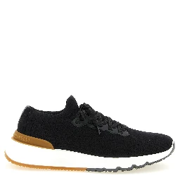 Black Polyethylene Athletic Sneakers