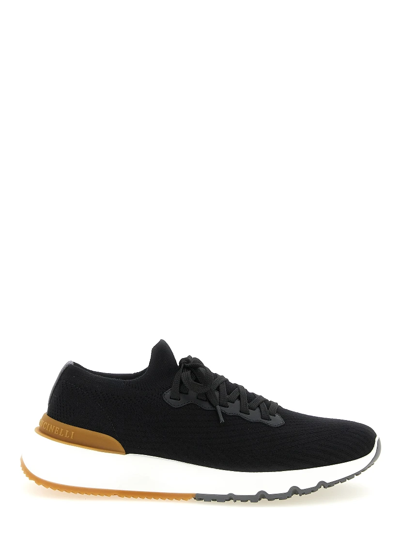 Black Polyethylene Athletic Sneakers
