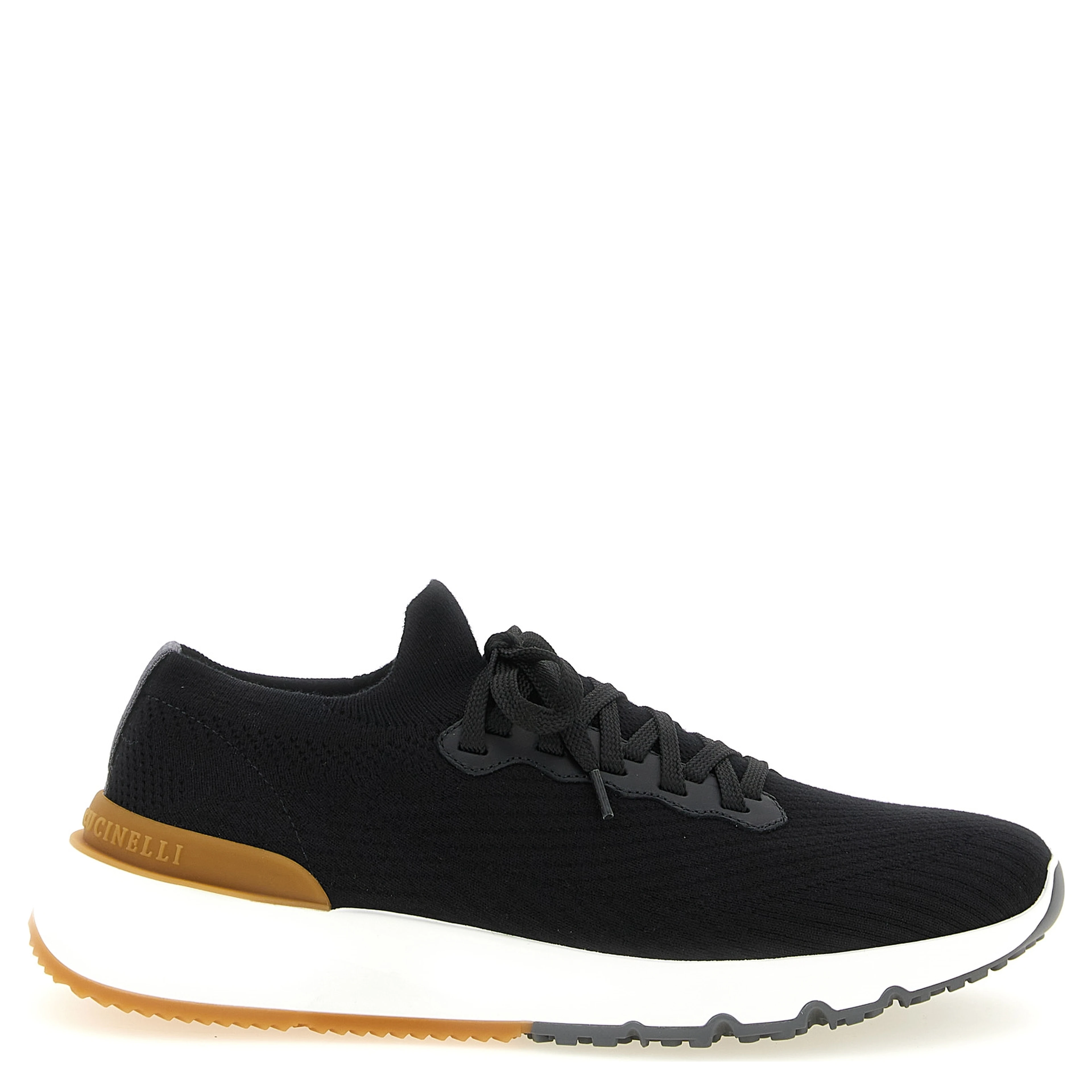 Black Polyethylene Athletic Sneakers