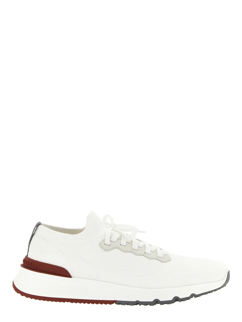 White Polyethylene Athletic Sneakers