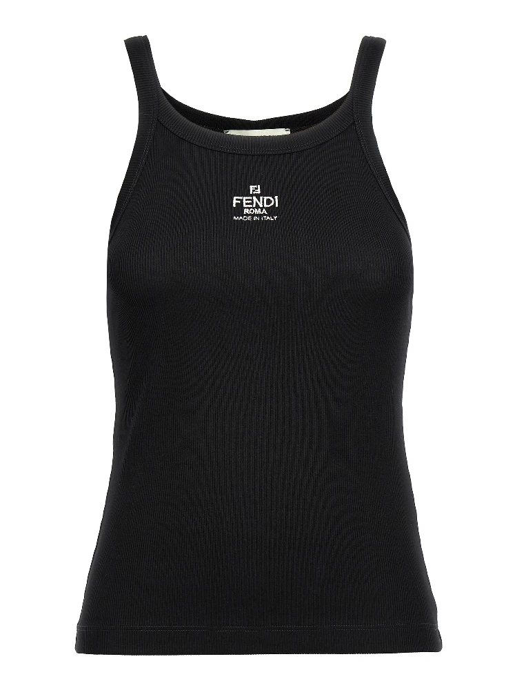 Black Cotton Sleeveles T-Shirt