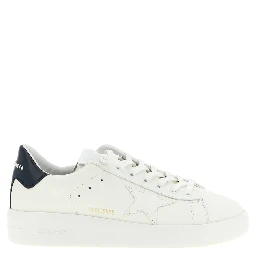 Blue Cowhide Low Top Sneakers