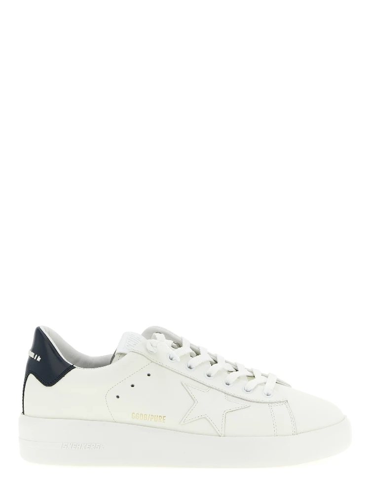 Blue Cowhide Low Top Sneakers
