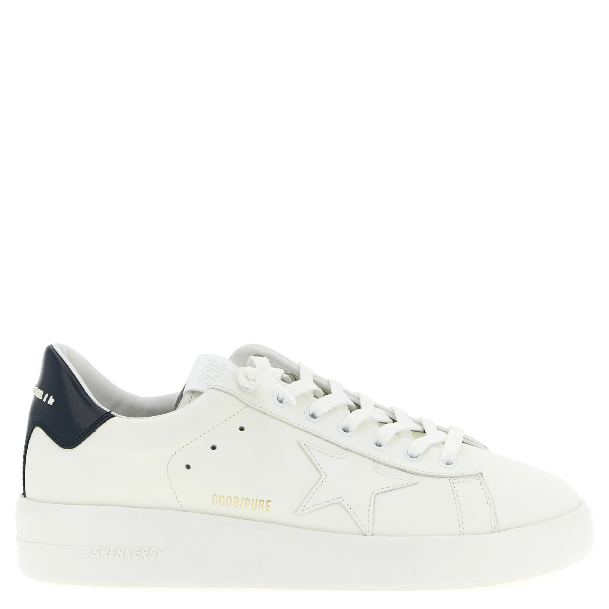 Blue Cowhide Low Top Sneakers