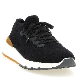 Black Polyethylene Athletic Sneakers