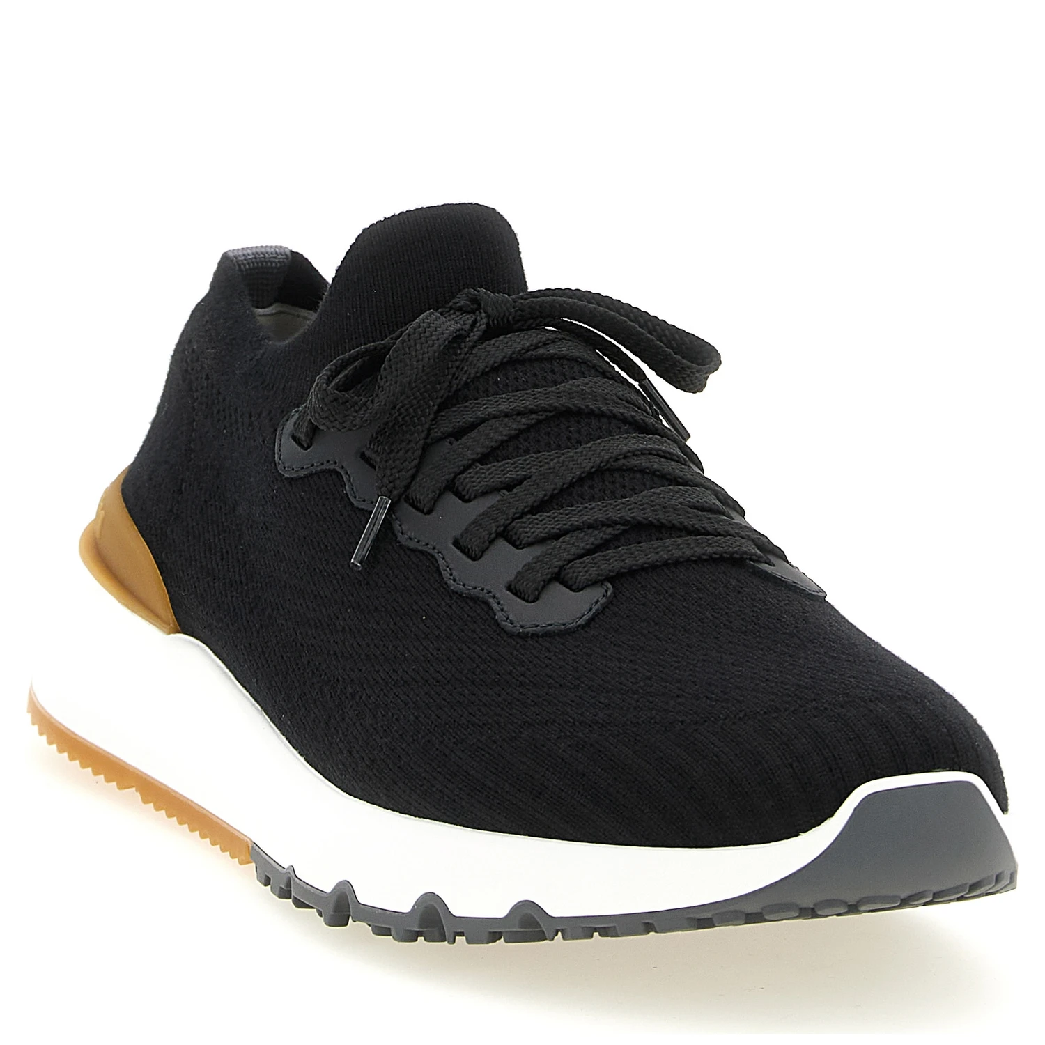 Black Polyethylene Athletic Sneakers